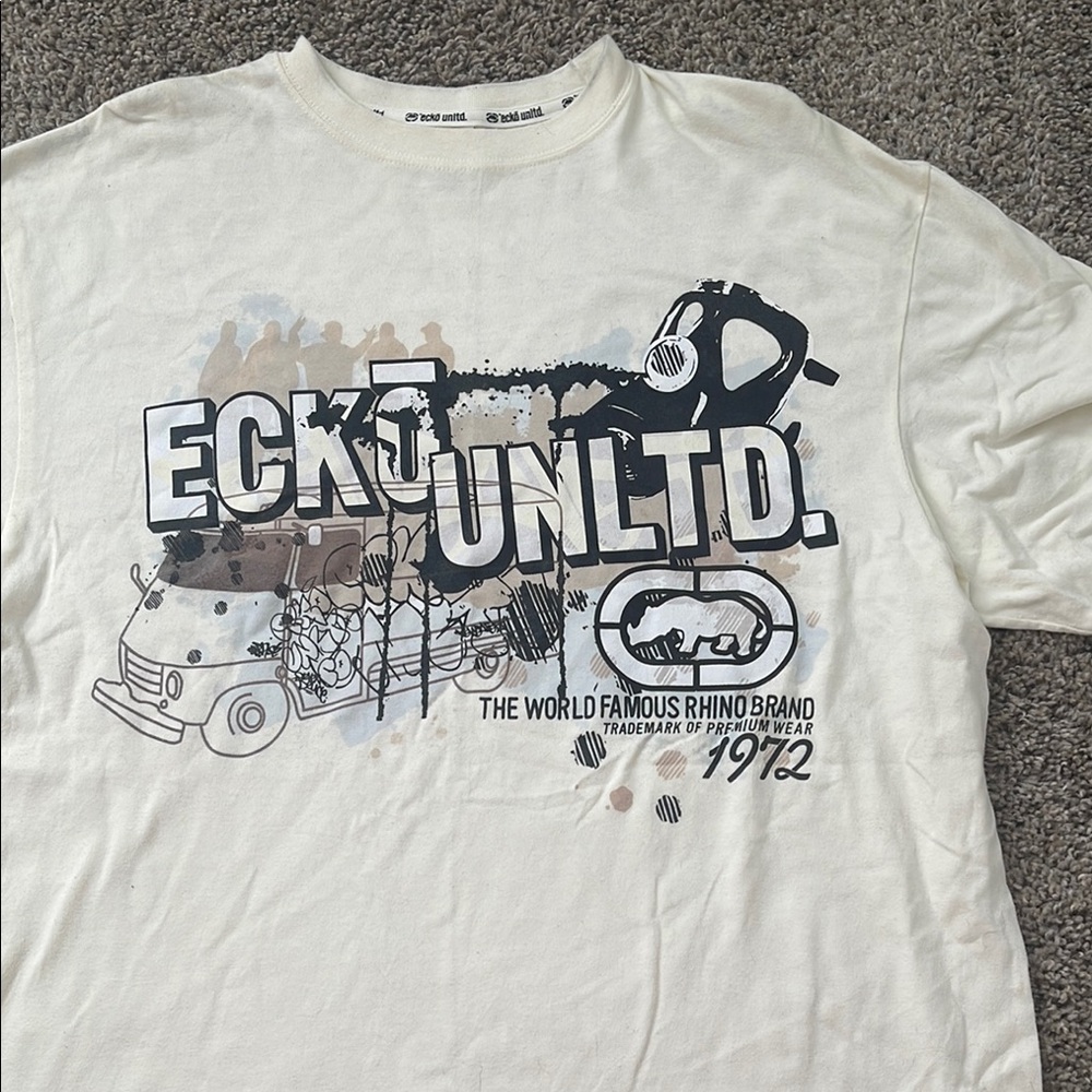Ecko Unlimited Cream Graphic Short Sleeve Tee - Picture 2 of 7